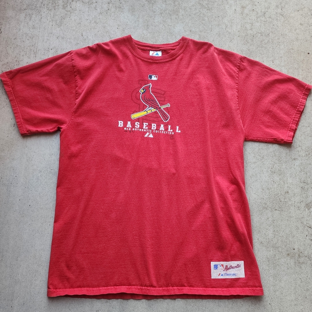 Y2K 2007 St. Louis Cardinals Majestic MLB Red T-Shirt, Size Mens‎ XL